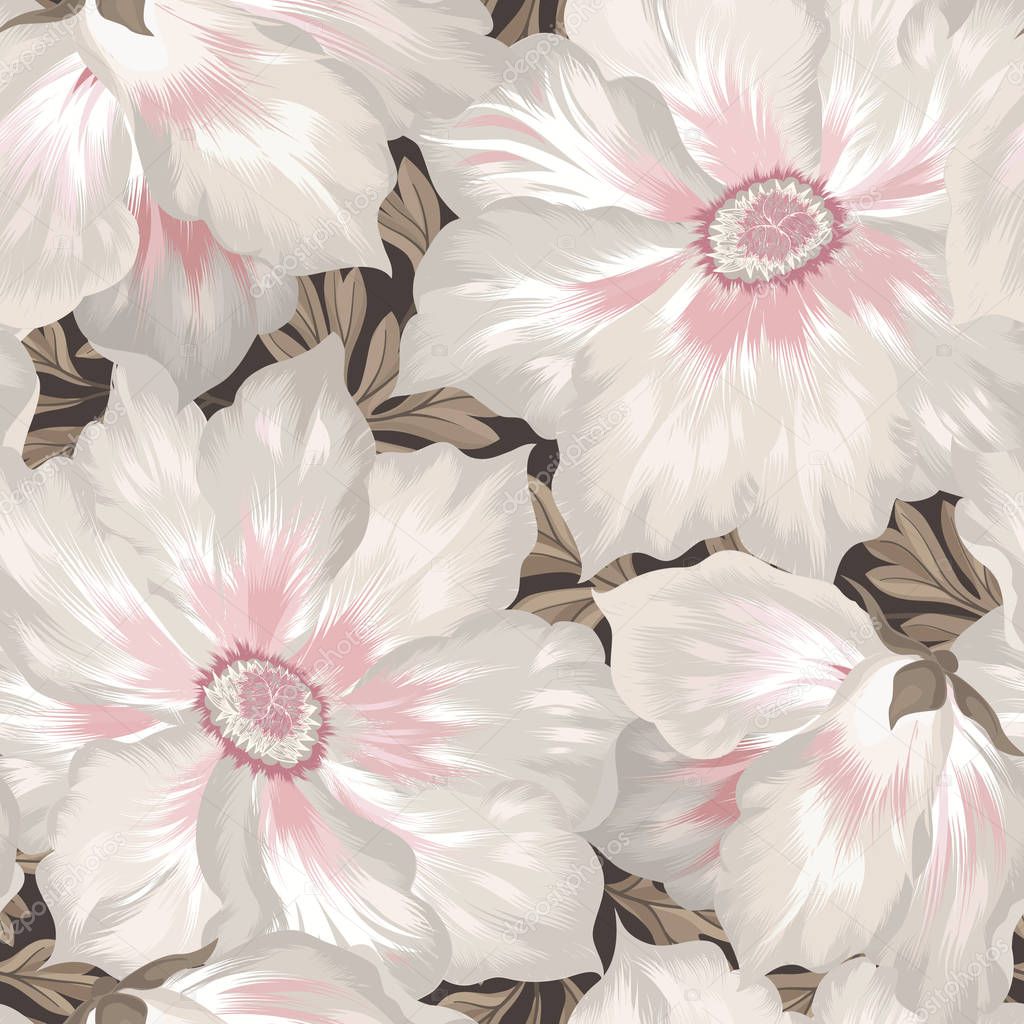 Floral seamless pattern. Flower background. Flourish tiled wallp