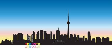 Kanada şehir silueti. Toronto'nun simge yapılarından cityscape manzarası. Seyahat b