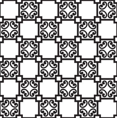 Soyut Asya çiçekleri süsü. Doğu tarzında girdap çizgisi süsü olan kusursuz geometrik desen.