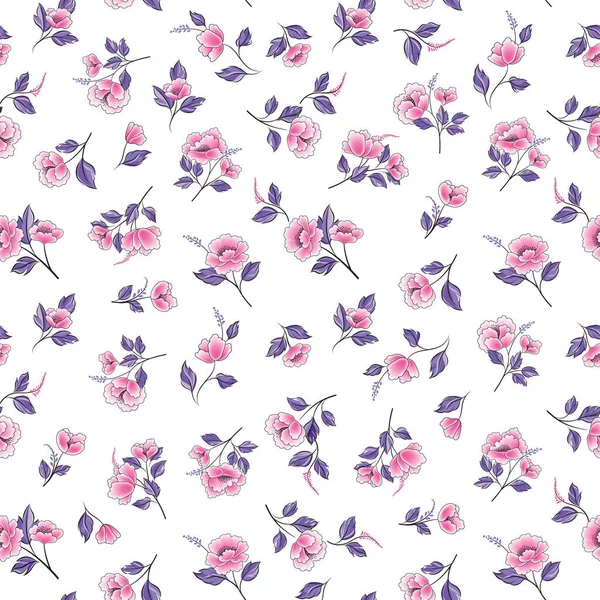 Floral Seamless Pattern Flowers Leaves Ornamental Background Flourish Nature Garden — Stock Photo, Image