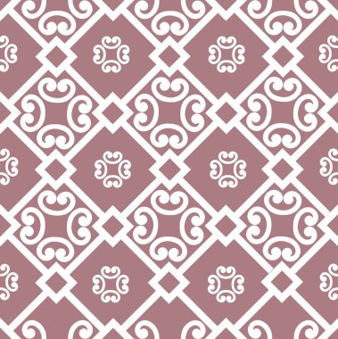 Soyut Asya çiçekleri süsü. Doğu tarzında girdap çizgisi süsü olan kusursuz geometrik desen.