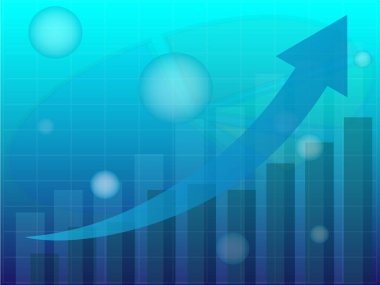 yatırım grafiği ve grafiği, mavi soyut arka plan grafiği