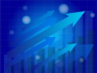 yatırım grafiği ve grafiği, mavi soyut arka plan grafiği