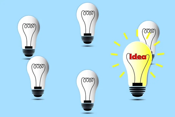 Koncepcja Lampy Myśl Pomysł Szef Lider — Wektor stockowy