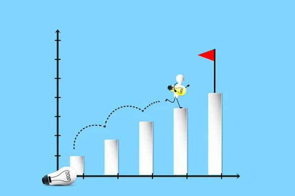 Gráfico Lâmpada Ideia Conceito Líder —  Vetores de Stock