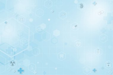 Sağlıklı kavram üzerine mavi soyut arka plan