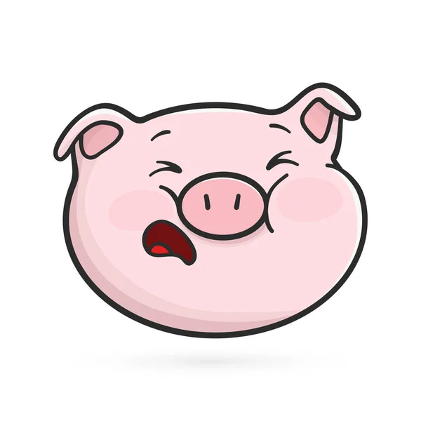 Crying emoticon icon. Emoji pig. — Stock Vector