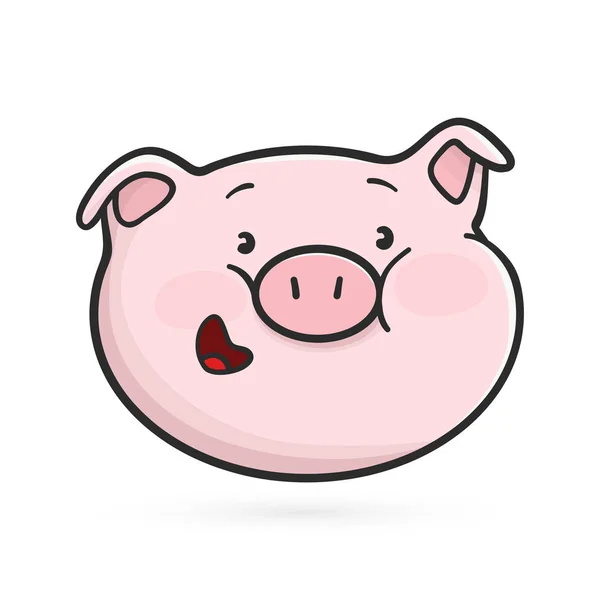 微笑图释图标。emoji 表情猪. — 图库矢量图片