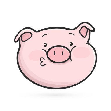 Öpüşme ifade simgesi. Emoji domuz