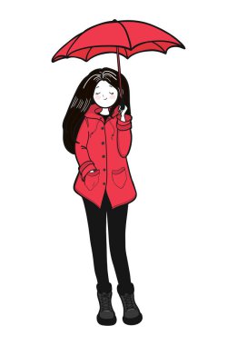 Genç kadın sonbahar havanın tadını.