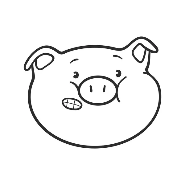 Emoji pig for coloring book. — Stock Vector