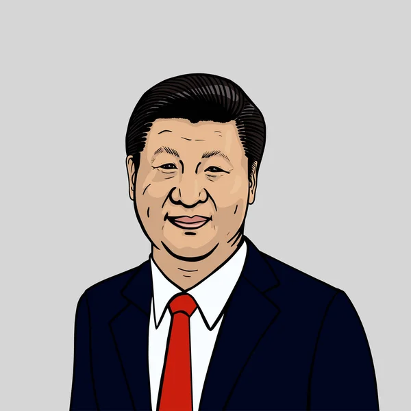 Retrato vetorial de Xi Jinping . —  Vetores de Stock