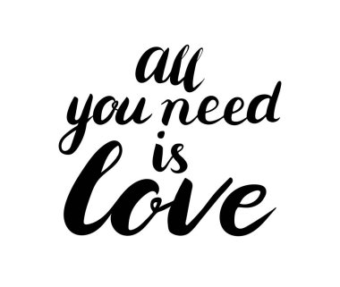 Tek ihtiyacınız aşk mesaj geliyor. Fırça hat.