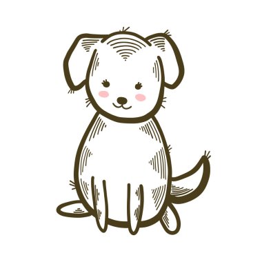 Sevimli küçük köpek. İzole vektör çizim