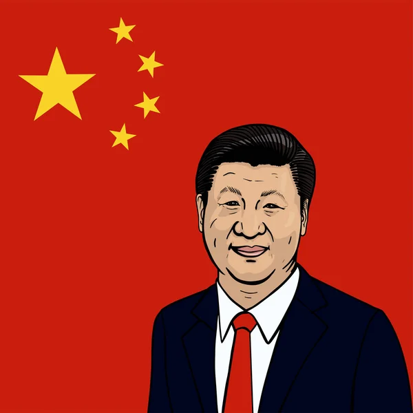 Vector portret van Xi Jinping. — Stockvector