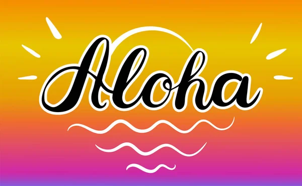 Texto Aloha. Caligrafía de pincel. Ilustración vectorial — Vector de stock