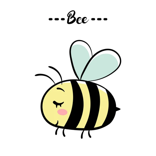 A little shy bee. Bee text. Vector illustration. — Stock Vector