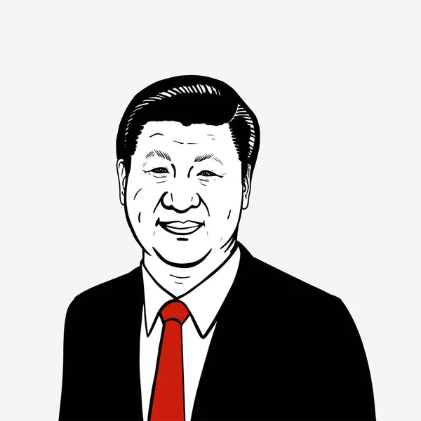 Vector porträtt av Xi Jinping. — Stock vektor