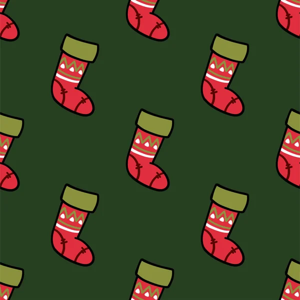 Vector winter patroon voor decoratie design met de Christmas stocking. Nieuwjaar achtergrond decoratie. — Stockvector