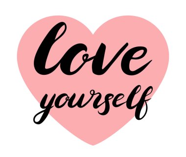 Kafanı metinde bir kalp seviyorum. Fırça hat. İzole vektör çizim.