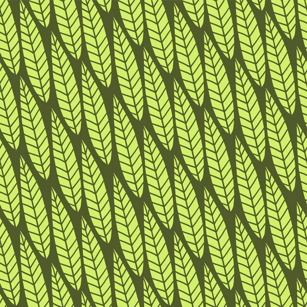 Hermoso patrón sin costuras con hojas de color verde claro. Ilustración vectorial. Diseño de verano . — Archivo Imágenes Vectoriales