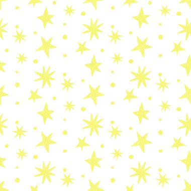 Beyaz arka planda yıldızlar ile vektör Dikişsiz desen. Cosmos
