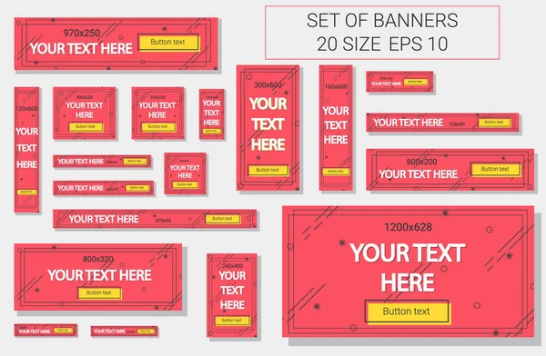 Διάνυσμα Web Banners Πρότυπα — Διανυσματικό Αρχείο