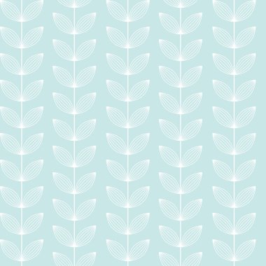 Yapraklı, pürüzsüz desenler. Vektör illüstrasyonu