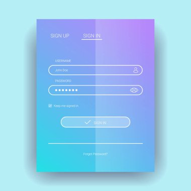 Üye giriş düz tasarım. Vektör çizim 