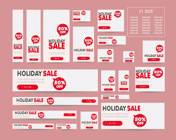 Vector Venta Web Banners Plantillas — Vector de stock