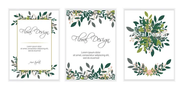 Wedding Invitation Floral Card Design Vector Illustration — Stock Vector