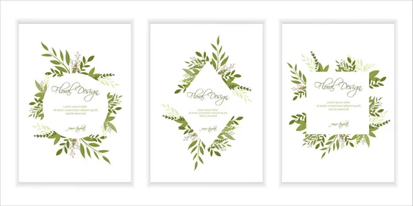 Wedding Invitation Floral Card Design Vector Illustration — Stock Vector