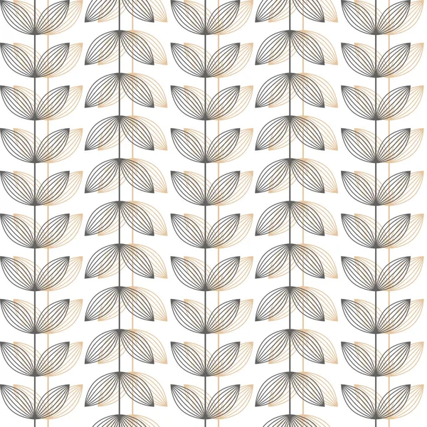 Eine Reihe Nahtloser Muster Mit Blättern Vektorillustration — Stockvektor