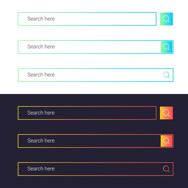 Suchleiste Vektor Element Design Satz Von Suchfeldern Vorlage — Stockvektor