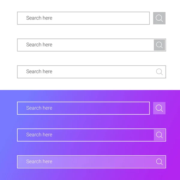 Suchleiste Vektor Element Design Satz Von Suchfeldern Vorlage — Stockvektor