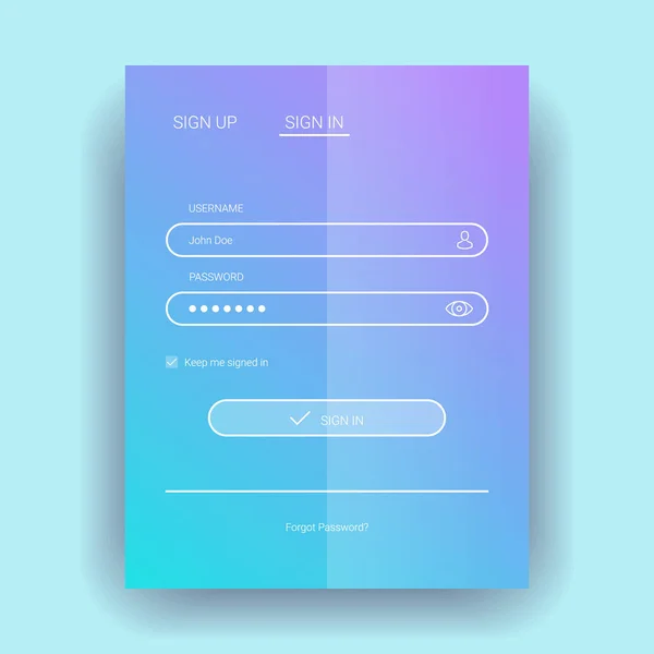 Mitglied Login Flaches Design Vektorillustration — Stockvektor