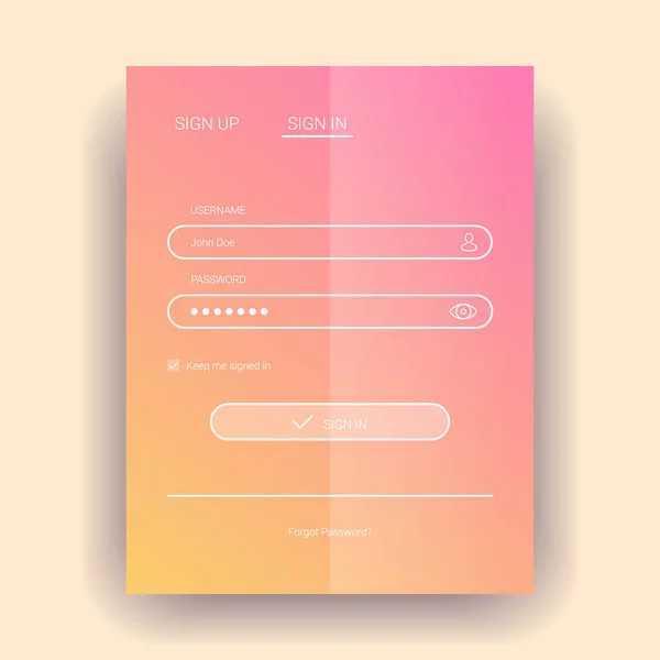 Mitglied Login Flaches Design Vektorillustration — Stockvektor