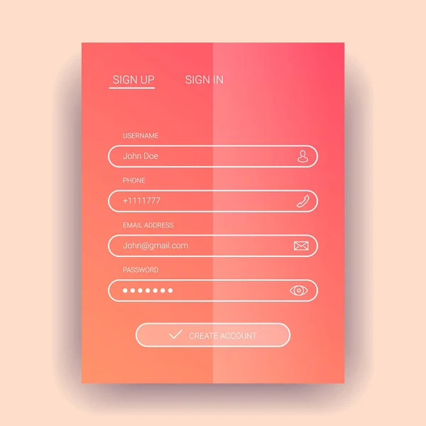 Mitglied Login Flaches Design Vektorillustration — Stockvektor