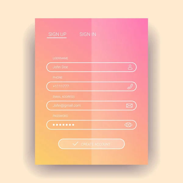 Mitglied Login Flaches Design Vektorillustration — Stockvektor