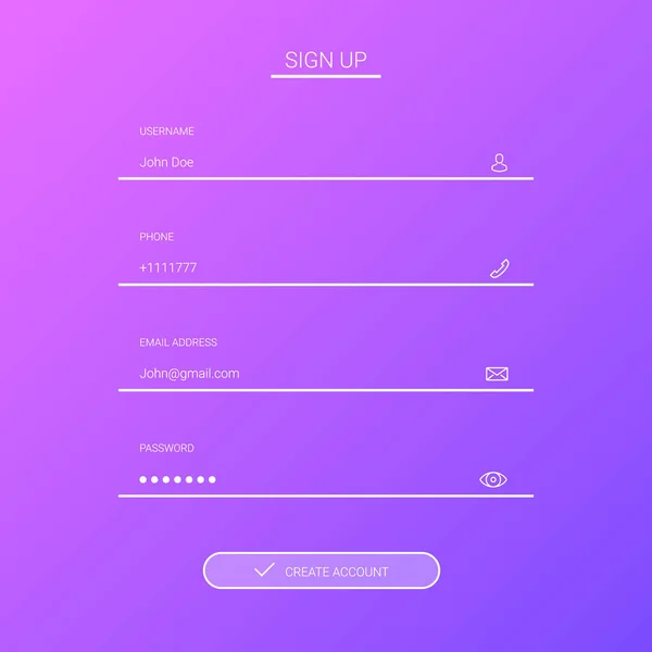 Membro Login Flat Design Ilustração Vetorial — Vetor de Stock