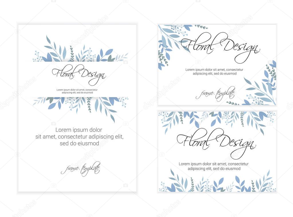 Banner on flower background. Wedding Invitation, modern card Design