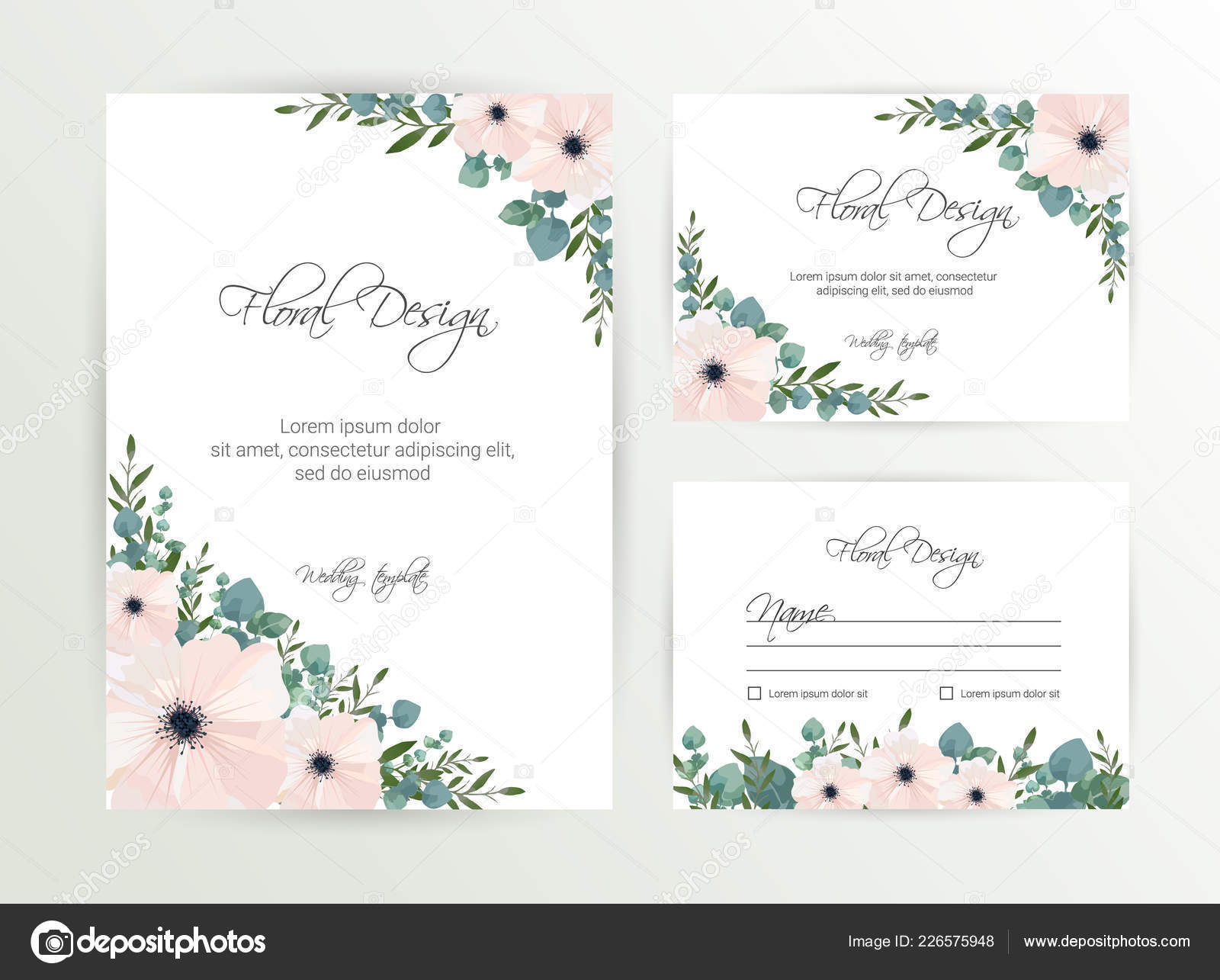 Banner Flower Background Wedding Invitation Modern Card Design Date Card  Stock Vector Image by ©Anfisa1812 #226575948