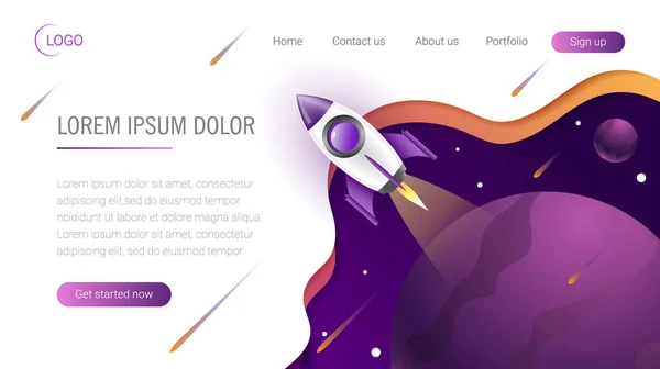 Diseño Fondo Color Líquido Plantilla Landing Page Encabezado Para Sitio — Archivo Imágenes Vectoriales