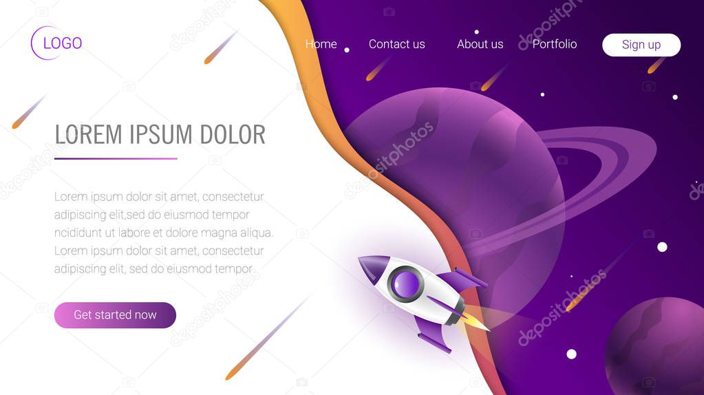 Liquid color background design. Landing page template. Header for website. High detailed isometric vector illustration. eps10