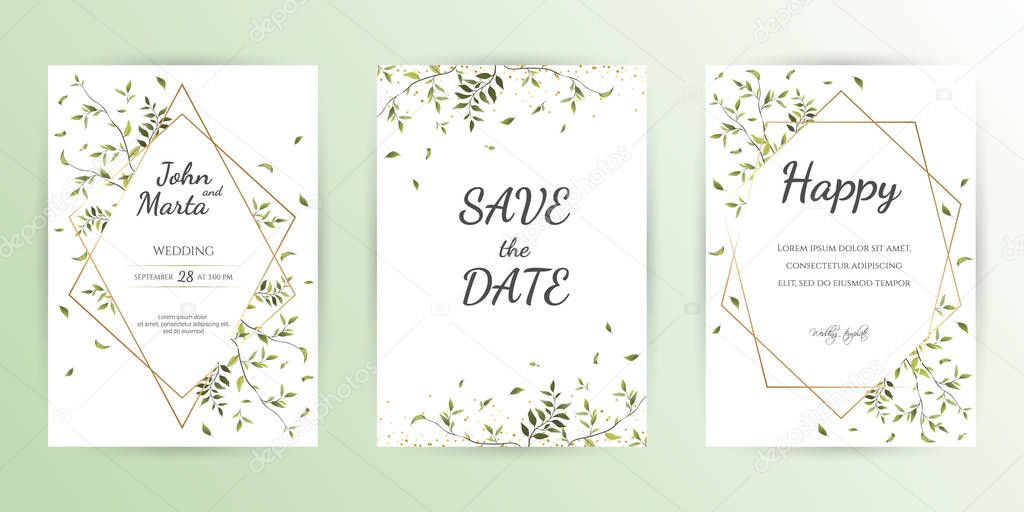 Wedding Invitation, modern card Design. eps 10.