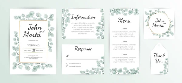 Boda Invitación tarjeta moderna Diseño. eps10 . — Archivo Imágenes Vectoriales