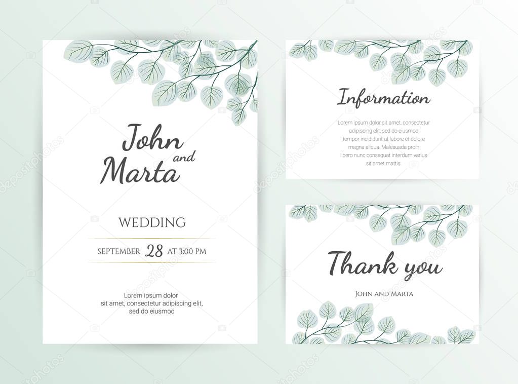 Wedding Invitation modern card Design. eps10.