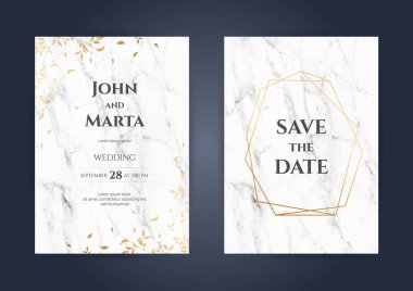 Lüks Mermer Düğün davetiye kartları. eps10