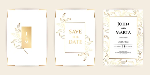 Cartes d'invitation de mariage de luxe. eps10 — Image vectorielle