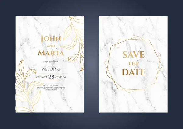 Lyx marmor bröllop inbjudningskort. eps10 — Stock vektor